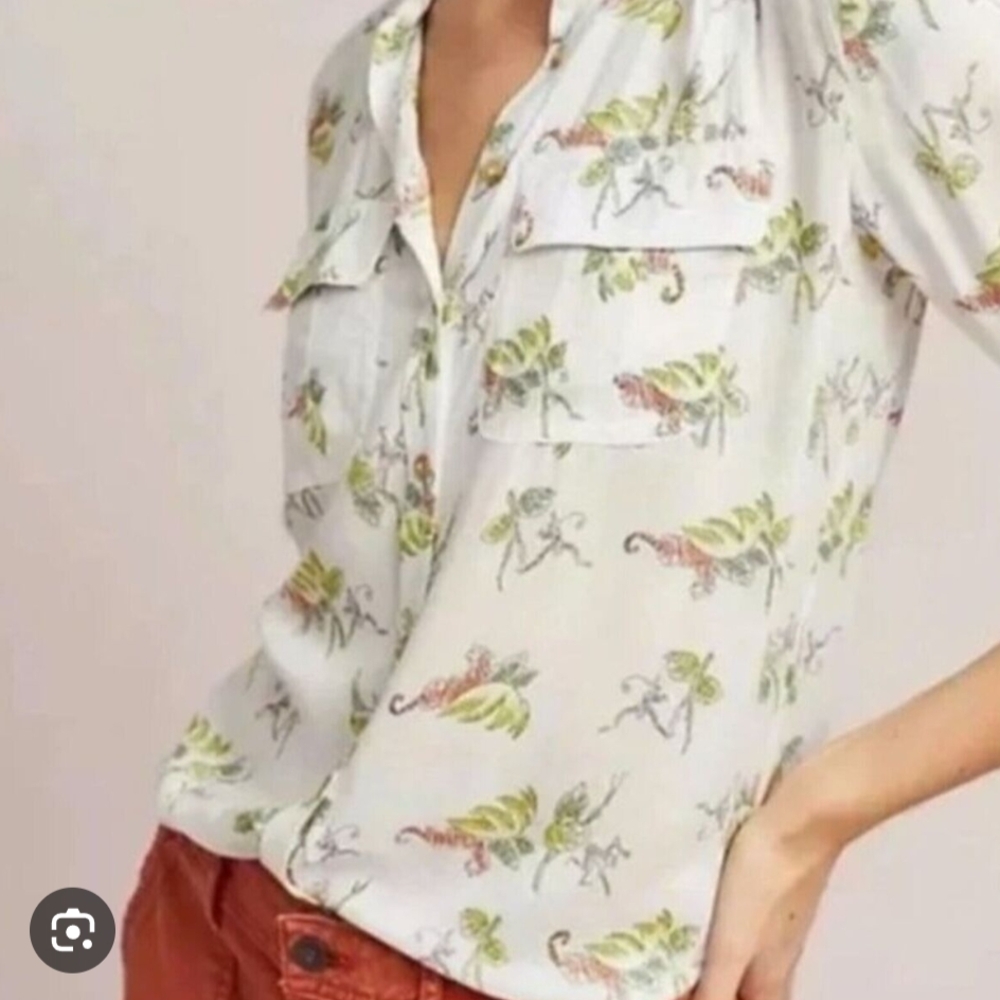 Anthropologie Maeve Jungle print Button Down
